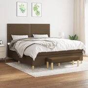 vidaXL Pat continental cu saltea maro închis 180x200cm material textil