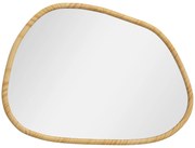 HOMCOM Oglindă Neregulară de Perete, Oglindă cu Cadru din Lemn, Oglindă Decorativă, 80x2.1x60 cm, Lemn Natural | Aosom Romania