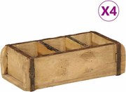 vidaXL Tavă 4 pcs Maro 30 x 14 x 9 cm Lemn recuperat masiv