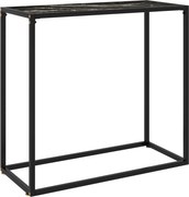 vidaXL Masă consolă, negru, 80x35x75 cm, sticlă securizată