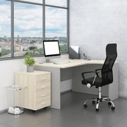 Set mobilier birou SimpleOffice 2, 140 cm, dreapta, stejar deschis / gri