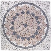 Mozaic din marmură, model soare, 90 x 90 cm