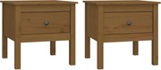 vidaXL Mese laterale 2 buc. maro miere 50x50x49 cm lemn masiv de pin
