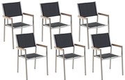 Set scaune 4 buc. Grosso (negru) (oțel inoxidabil). 1011515