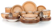 Set de masă ceramic SPIRAL BROWN 30 piese