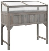 vidaXL Strat înălțat cu seră, 110x54x120 cm, lemn masiv de brad