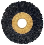 Oglinda decorativa de perete cu pene negre TRESY BLACK, 85-90 cm