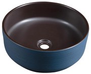 Sapho - Lavoar pentru montaj pe blat PRIORI Ø 41 cm, maro/albastru