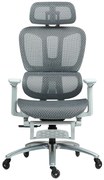 METACHAIR Scaun ergonomic, cotiere 3D, suport picioare, Full Mesh, Gri