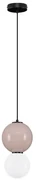 Pendul LED decorativ portelan mocha, sticla alb, NOESIS