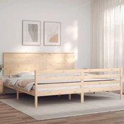 vidaXL Cadru pat cu tăblie 200x200 cm, lemn masiv de pin