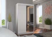 Dulap cu usi glisante si oglinda 120x200 cm, Rewena, ADRK Furniture (Culoare: Negru / Alb)