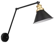 Lampă de perete FUNDO 1xE27/40W/230V negru/auriu