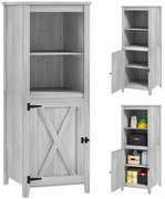 Outsunny Căsuță de unelte cu ușă de grajd, rafturi reglabile, design subțire, lemn de brad, Gri deschis | Aosom Romania