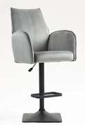 HR280KW Scaun Gray din Catifea cu Bază Neagră