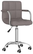 vidaXL Scaun de bucătărie pivotant, gri taupe, material textil