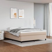 vidaXL Cadru de pat, cappuccino, 160x200 cm, piele ecologică