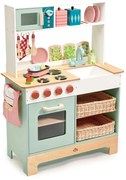 Tender Leaf Toys - Bucatarie cu cuptor cu microunde din lemn - Mini Chef Kitchen Range