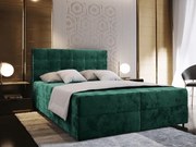 Pat tapițat boxspring GLORIEN VELVET 160x200 cm verde inchis Saltea: Saltea cu arcuri Bonell