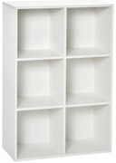 HOMCOM Mobile Libreria a 6 Cubi Moderno a Parete in Legno Bianco | Aosom Romania