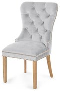 Scaun tapitat Madame II Gold stejar-gri deschis - H 101 cm