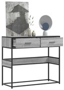 vidaXL Măsuță consolă, gri sonoma, 90x35x80 cm, lemn prelucrat