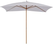 Outsunny Umbrelă de Grădină 2x3m Parasolar Impermeabil din Lemn Lacuit cu Copertină Detașabilă Alb | Aosom Romania