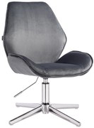 HR350CROSS Scaun Grafit din Catifea Bază Cromata