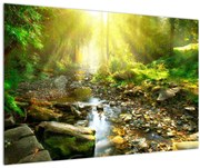 Tablou cu râul în pădurea verde (90x60 cm)