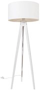 Lampă de podea modernă cu trepied alb cu abajur alb 50 cm - Tripod Classic