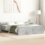 vidaXL Cadru de pat cu tăblie la cap/picioare, gri beton, 120x200 cm