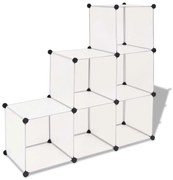 vidaXL Dulap de depozitare tip cub, 6 compartimente, alb