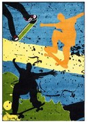Covor Modern cu Skateboard 11136 Selectează mărime: 160 X 230