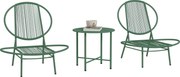 Outsunny Set salon de grădină, 3 piese, salon exterior 2 persoane cu 2 scaune Acapulco și masă joasă, verde închis | Aosom Romania
