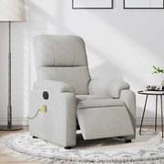 vidaXL Fotoliu de masaj rabatabil electric, gri deschis, microfibră