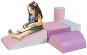 HOMCOM Set Construcții Moi pentru Copii 1-3 Ani din 5 Blocuri, Multicolor | Aosom Romania