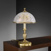 Veioza, Lampa de masa design clasic din alama si sticla 6202