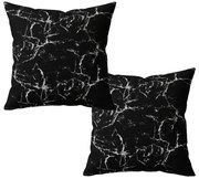 Set de 2 huse decorative pentru perna din microfibra TEMPESTA 45x45 cm, negru