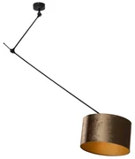 Plafonieră Neagră cu Abajur de Catifea Bronz 35cm - Blitz