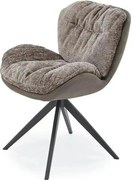 Scaun rotativ K599, gri/negru, stofa/piele ecologica/metal, 62x67x85 c