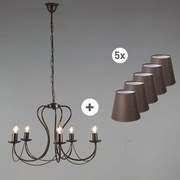 Candelabru clasic maro ruginit cu nuanțe maro - Como 5