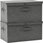 vidaXL Cutii de depozitare 2 buc. antracit 50x30x25 cm material textil