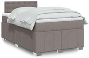 vidaXL Pat box spring cu saltea, taupe, 120x190 cm material textil