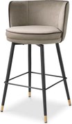 Scaun de bar pivotant design LUX Grenada Counter, catifea Savona greige