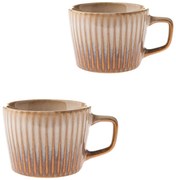 Căni bej 2 buc. pentru cappuccino din gresie 190 ml Tone – Dakls