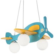 Lustră pe cablu pentru copii Ideal Lux AVION 3xE27/28W/230V albastru
