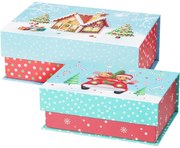 Set de 2 cutii de Crăciun Cookieman cu buline