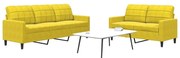 vidaXL Set de canapele cu perne, 2 piese, galben, catifea