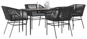 vidaXL Set de sufragerie de grădină 5 piese neagră Sticlă Poly Rattan
