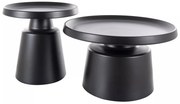 Set 2 masute de cafea Rodos negru mat ø50/ø70